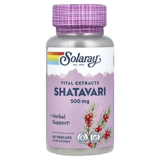 Solaray, Экстракт корня шатавари, 500 мг, 60 вегетарианских капсул