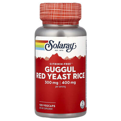 Solaray, Indian Unprescribed Red Yeast Rice Vegetarian Capsules, 120 Capsules