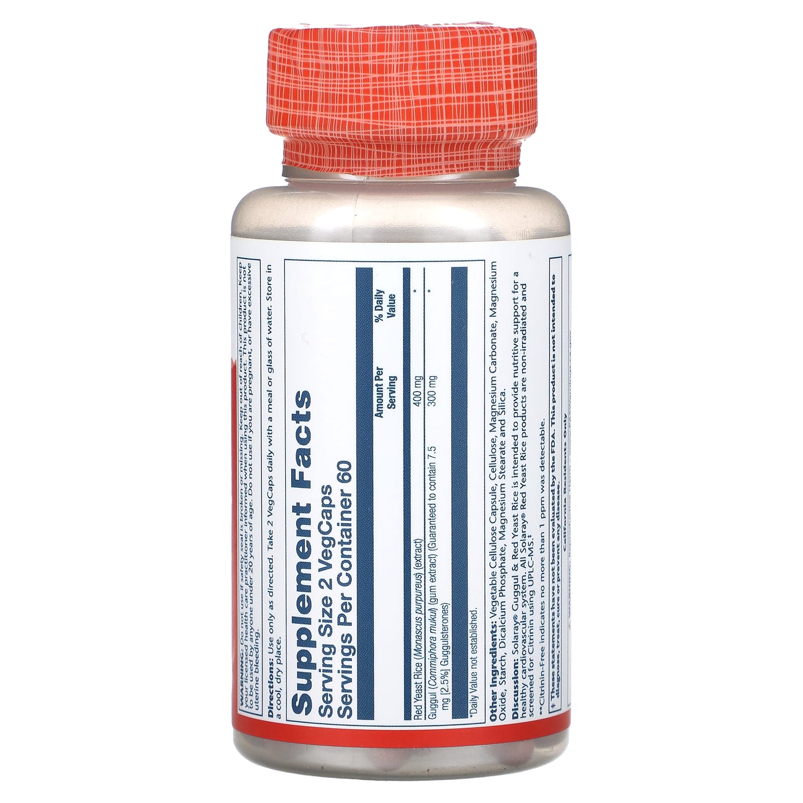 Solaray, Guggul & Red Yeast Rice, 120 VegCaps