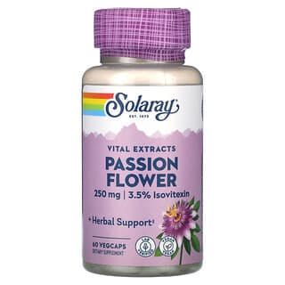 Solaray, Extratos Vitais, Flor da Paixão, 250 mg, 60 VegCaps