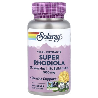 Solaray, Vital Extracts, Super Rhodiola, 500 mg, 60 VegCaps
