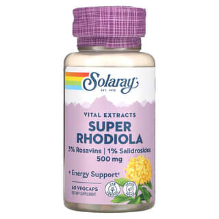 Solaray, Vital Extracts, Super Rhodiola, 500 mg, 60 VegCaps