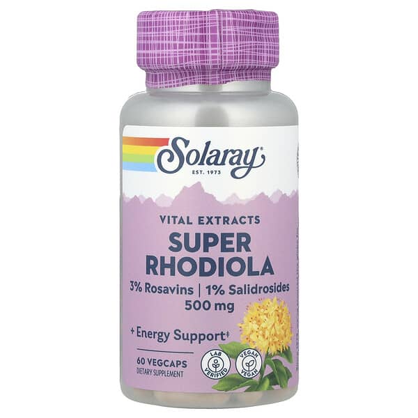 Solaray Vital Extracts, Super Rhodiola, 500 mg, 60 VegCaps