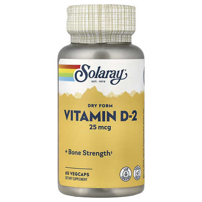 Solaray, Dry Vitamin D-2, 25 mcg, 60 Vegetarian Capsules