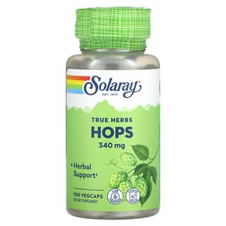 Solaray, True Herbs, Lúpulo, 340 mg, 100 cápsulas vegetales