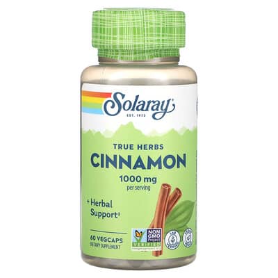 Solaray, Real Herbs, Cinnamon, 500 mg, 60 Vegetarian Capsules