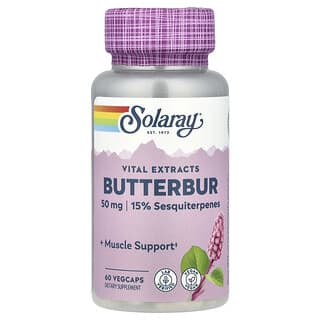 Solaray, Extrato de Raiz de Petasite, 50 mg, Cápsulas Vegetais