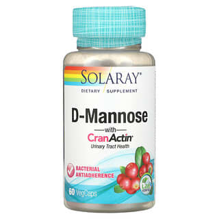 Solaray, D-manosa con CranActin, salud del tracto urinario, 60 cápsulas vegetales