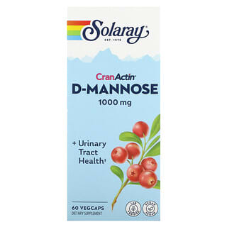 Solaray, D-甘露糖，含 CranActin，尿路健康，60 粒素食膠囊