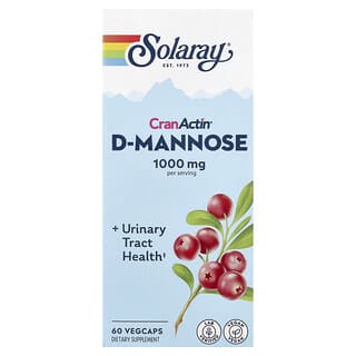 Solaray, D-manosa con CranActin, salud del tracto urinario, 60 cápsulas vegetales