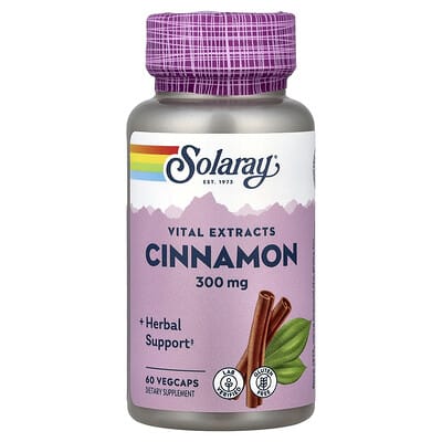 Solaray, Vital Extract, Cinnamon, 300 mg, 60 Vegetarian Capsules