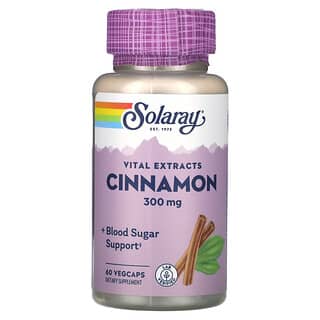 Solaray, Vital Extracts, cynamon, 300 mg, 60 kapsułek roślinnych