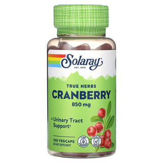 Solaray, True Herbs, клюква, 850 мг, 100 растительных капсул (425 мг в 1 капсуле)