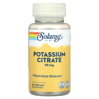 Solaray, Citrato de potasio, 99 mg, 60 cápsulas vegetales