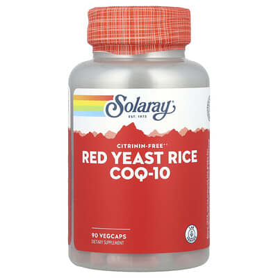 Solaray, Red Yeast + Coenzyme Q-10 Capsules, 90 Capsules
