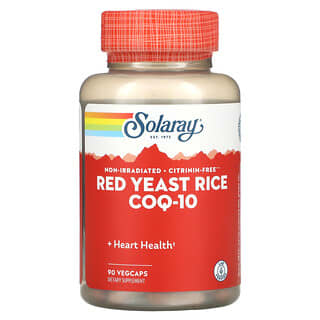 Solaray, Arroz Fermentado Vermelho + CoQ-10, 90 Cápsulas Vegetarianas
