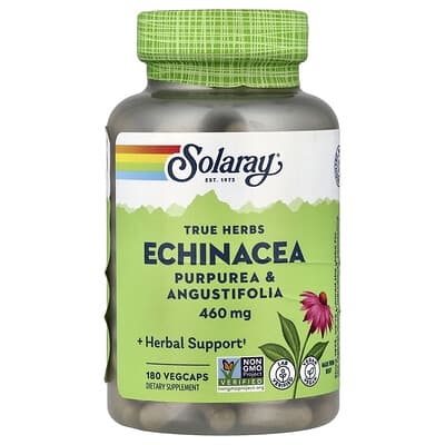 Solaray, Real Herbs, Echinacea, 460 mg, 180 Vegetarian Capsules