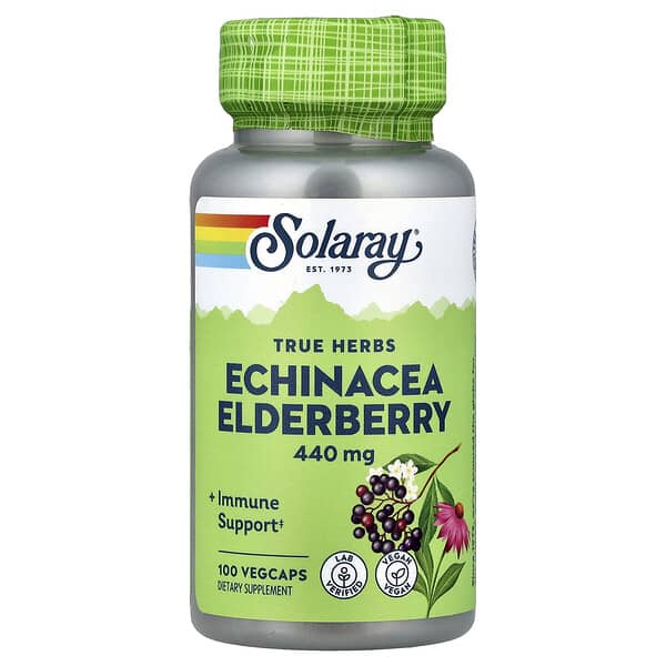 True Herbs, Echinacea Elderberry, 100 VegCaps