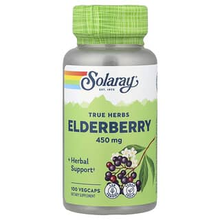 Solaray, Saúco, 450 mg, 100 cápsulas vegetales