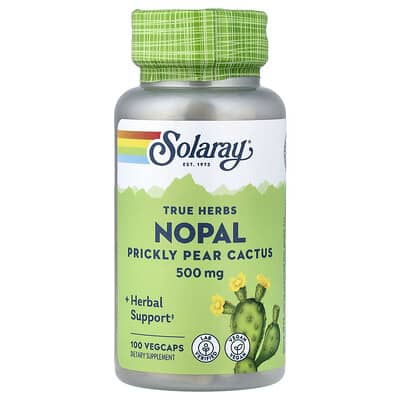 Solaray, True Herbs, Nopal, Prickly Pear Cactus, 500 mg, 100 VegCaps