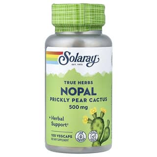 Solaray, True Herbs, Nopal, kaktus bodljikave kruške, 500 mg, 100 vegetarijanskih kapsula