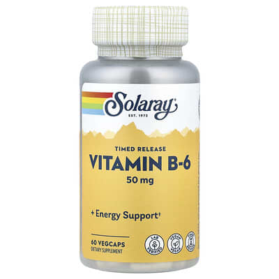 Solaray, Timed Release, Vitamin B-6, 50 mg , 60 VegCaps