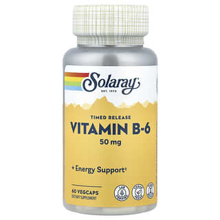 Solaray, Timed Release, витамин B6, 50 мг, 60 растительных капсул