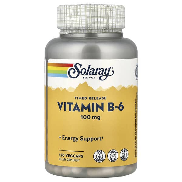 Vitamin B-6, Timed Release, 100 mg, 120 VegCaps