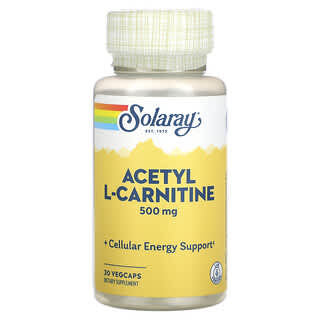 Solaray, Acetyl-L-Carnitin, 500 mg, 30 pflanzliche Kapseln