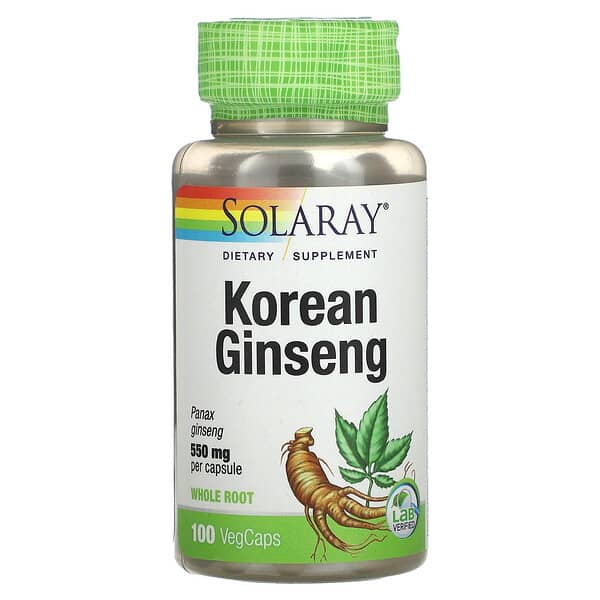 Solaray (سولاراي)‏, الجنسينغ الكوري، 550 ملجم، 100 كبسولة نباتية