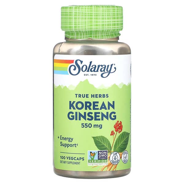 Solaray, True Herbs, Korean Ginseng, 550 mg, 100 VegCaps