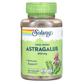 Solaray, True Herbs, Astragalus, 400 mg, 180 kapsułek roślinnych