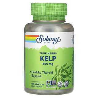 Solaray, Hierbas verdaderas, Kelp, 550 mg, 180 cápsulas vegetales