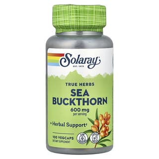 Solaray, True Herbs, Sea Buckthorn, 100 VegCaps (300 mg per Capsule)