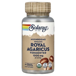 Solaray, Fermented Organic Royal Agaricus, Mushrooms, 60 Organic Capsules (500 mg per Capsule)