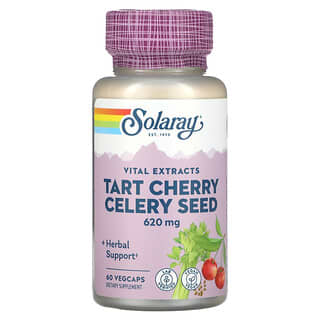 Solaray, 酸樱桃提取物和芹菜籽，60粒植物胶囊