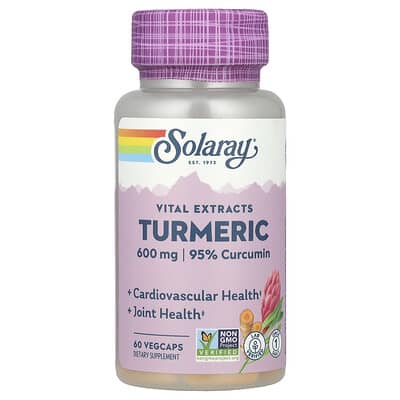 Solaray, Vital Extract, Turmeric, 600 mg, 60 Vegetarian Capsules