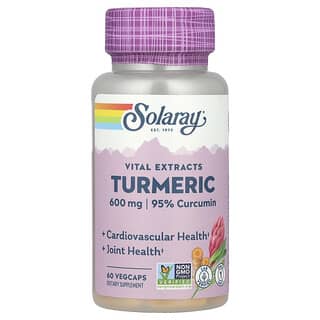 Solaray, Extratos Vitais, Cúrcuma, 600 mg, 60 VegCaps