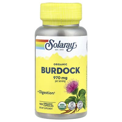 Solaray, Organic Burdock, 100 Organic Capsules (485 mg per Capsule)