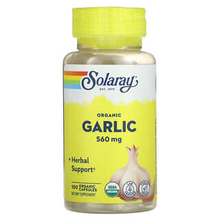Solaray, Органический чеснок, 560 мг, 100 органических капсул