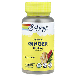 Solaray, Organic Ginger, 100 Capsules (540 mg per Capsule)