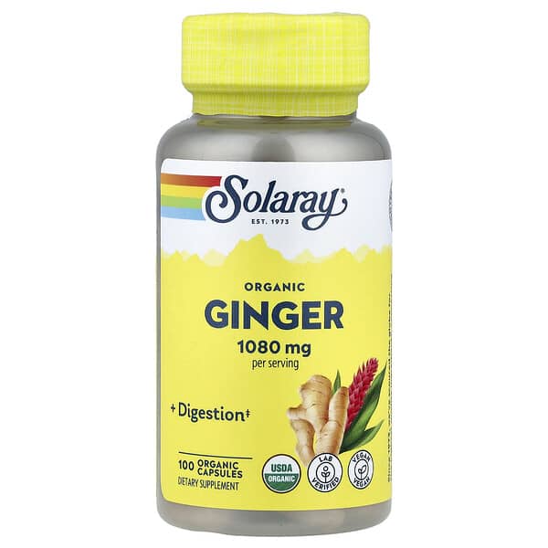 Solaray, Organic Ginger, 100 Capsules (540 mg per Capsule) — product photo 1