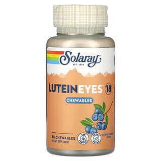 Solaray, Lutein Eyes 18, Arándano azul natural, 30 comprimidos masticables