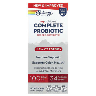 Solaray, Mycrobiome®, Probiótico Completo, Máxima Potência, 60 Cápsulas Vegetais