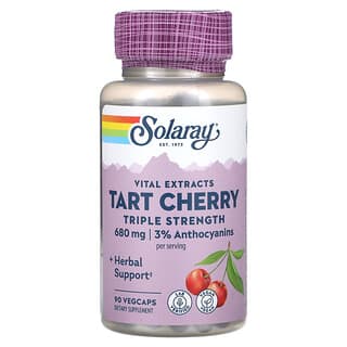Solaray, Vital Extracts, Tart Cherry, dreifache Wirkstärke, 680 mg, 90 pflanzliche Kapseln (340 mg pro Kapsel)