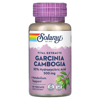 Solaray, Гарциния камбоджийская, 500 мг, 60 вегетарианских капсул