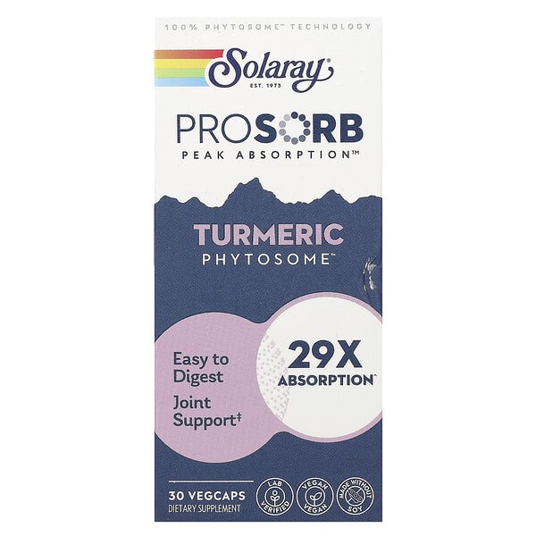 Solaray, 강황 파이토솜, 500mg, 베지 캡슐 30정