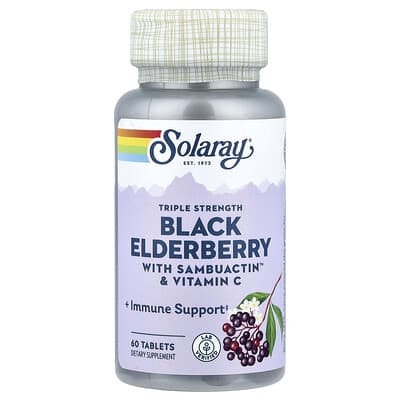 Solaray, Black Elderberry with Sambuactin™ and Vitamin C, 60 Tablets