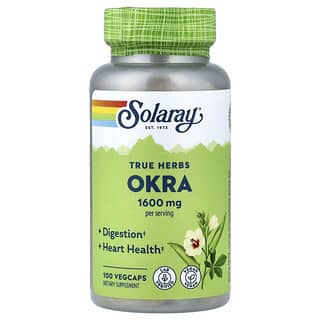 Solaray, True Herbs, Okra, 100 cápsulas vegetales (400 mg por cápsula)