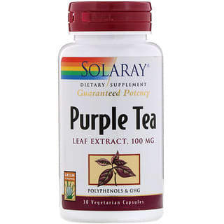 Solaray, Purple Tea Leaf Extract, 100 mg, 30 Vegetarian Capsules